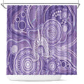 50 Years Deadly NAIDOC Week 2026 Personalised Shower Curtain Dhari Purple Indigenous Art