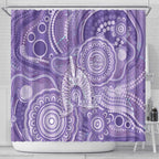 50 Years Deadly NAIDOC Week 2026 Personalised Shower Curtain Dhari Purple Indigenous Art