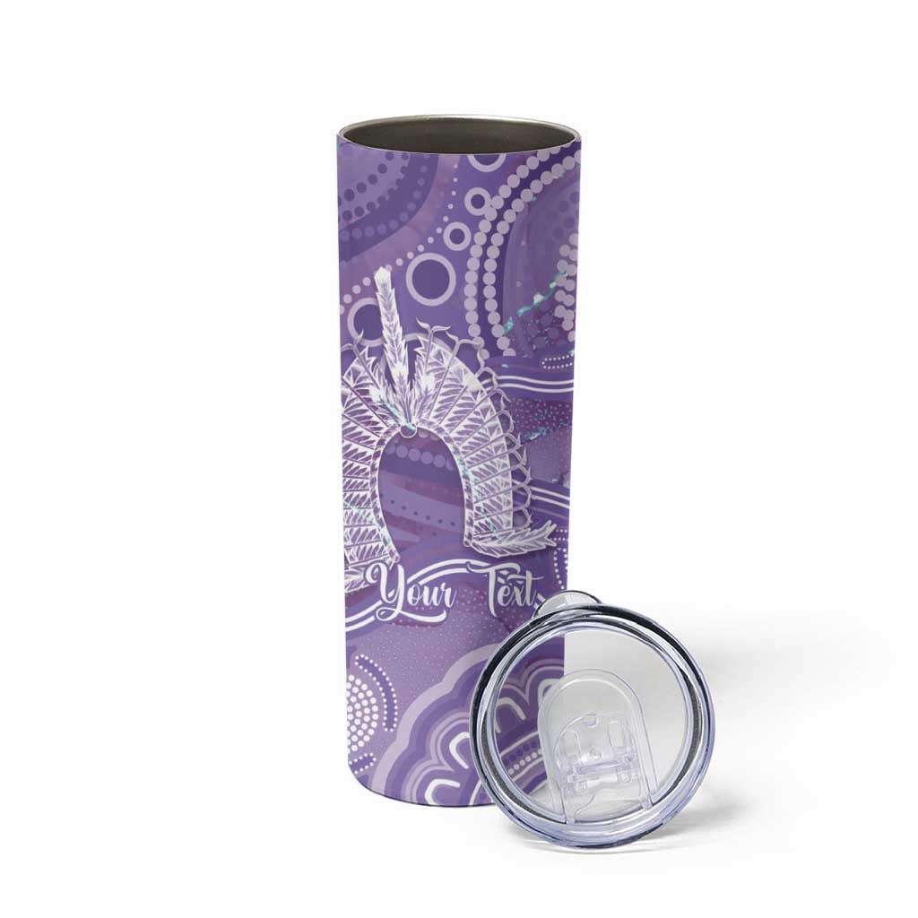 50 Years Deadly NAIDOC Week 2026 Personalised Skinny Tumbler Dhari Purple Indigenous Art
