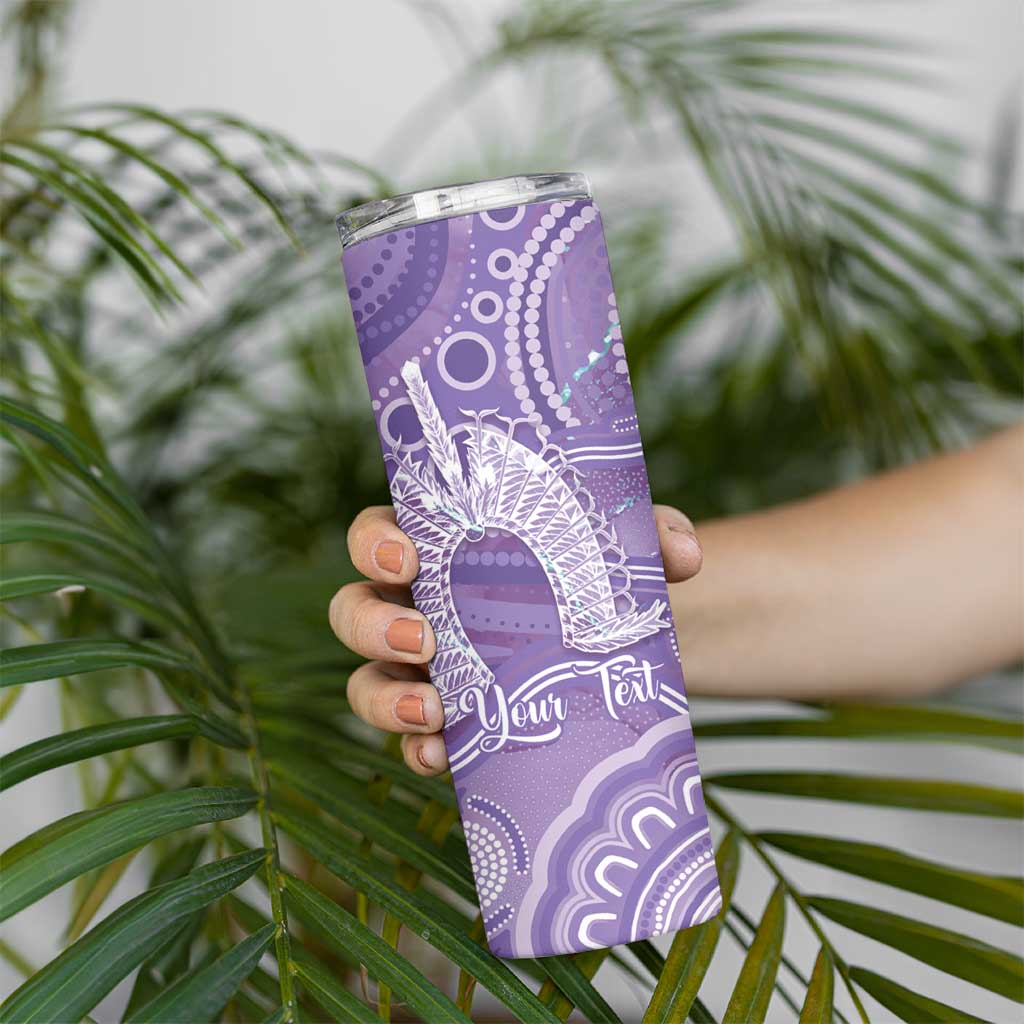 50 Years Deadly NAIDOC Week 2026 Personalised Skinny Tumbler Dhari Purple Indigenous Art