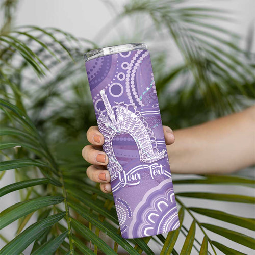 50 Years Deadly NAIDOC Week 2026 Personalised Skinny Tumbler Dhari Purple Indigenous Art