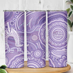 50 Years Deadly NAIDOC Week 2026 Personalised Skinny Tumbler Dhari Purple Indigenous Art