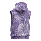 50 Years Deadly NAIDOC Week 2026 Personalised Sleeveless Hoodie Dhari Purple Indigenous Art