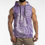 50 Years Deadly NAIDOC Week 2026 Personalised Sleeveless Hoodie Dhari Purple Indigenous Art