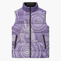 50 Years Deadly NAIDOC Week 2026 Personalised Sleeveless Puffer Jacket Dhari Purple Indigenous Art
