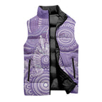 50 Years Deadly NAIDOC Week 2026 Personalised Sleeveless Puffer Jacket Dhari Purple Indigenous Art
