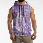 50 Years Deadly NAIDOC Week 2026 Personalised Sleeveless Zip Hoodie Dhari Purple Indigenous Art