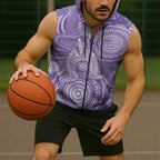 50 Years Deadly NAIDOC Week 2026 Personalised Sleeveless Zip Hoodie Dhari Purple Indigenous Art