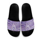 50 Years Deadly NAIDOC Week 2026 Personalised Slide Sandals Dhari Purple Indigenous Art