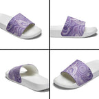 50 Years Deadly NAIDOC Week 2026 Personalised Slide Sandals Dhari Purple Indigenous Art