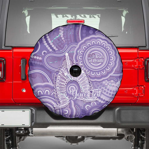 50 Years Deadly NAIDOC Week 2026 Personalised Spare Tire Cover Dhari Purple Indigenous Art