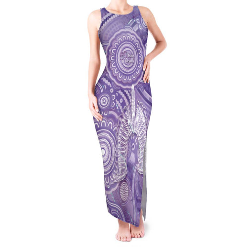 50 Years Deadly NAIDOC Week 2026 Personalised Tank Maxi Dress Dhari Purple Indigenous Art