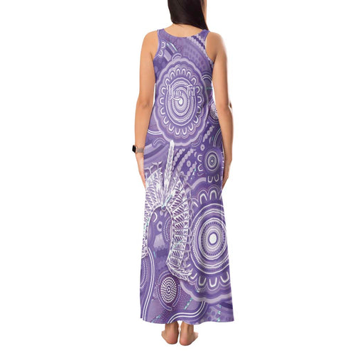 50 Years Deadly NAIDOC Week 2026 Personalised Tank Maxi Dress Dhari Purple Indigenous Art