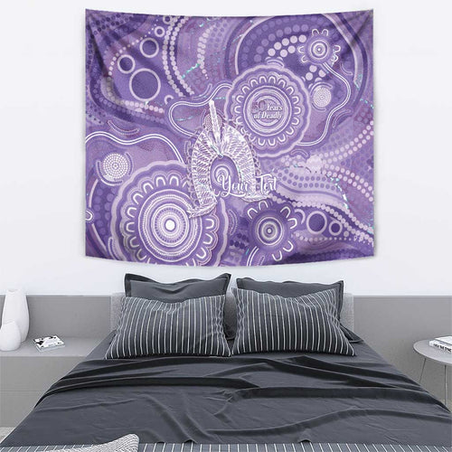 50 Years Deadly NAIDOC Week 2026 Personalised Tapestry Dhari Purple Indigenous Art