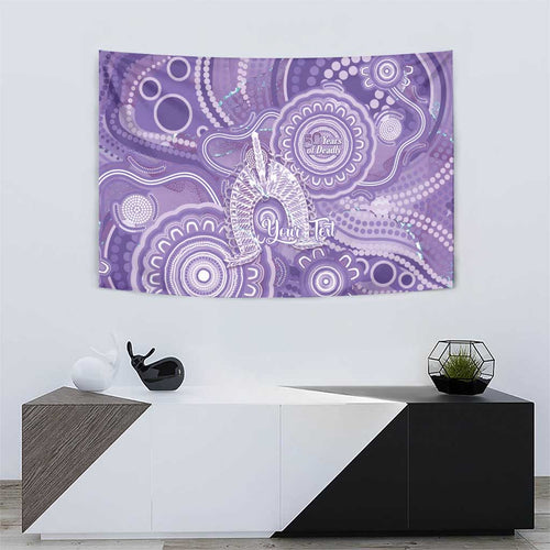 50 Years Deadly NAIDOC Week 2026 Personalised Tapestry Dhari Purple Indigenous Art