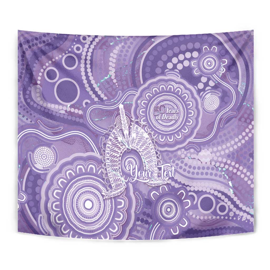50 Years Deadly NAIDOC Week 2026 Personalised Tapestry Dhari Purple Indigenous Art