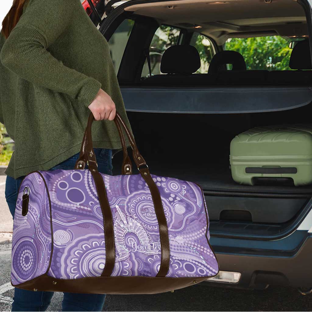 50 Years Deadly NAIDOC Week 2026 Personalised Travel Bag Dhari Purple Indigenous Art