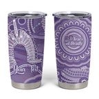 50 Years Deadly NAIDOC Week 2026 Personalised Tumbler Cup Dhari Purple Indigenous Art