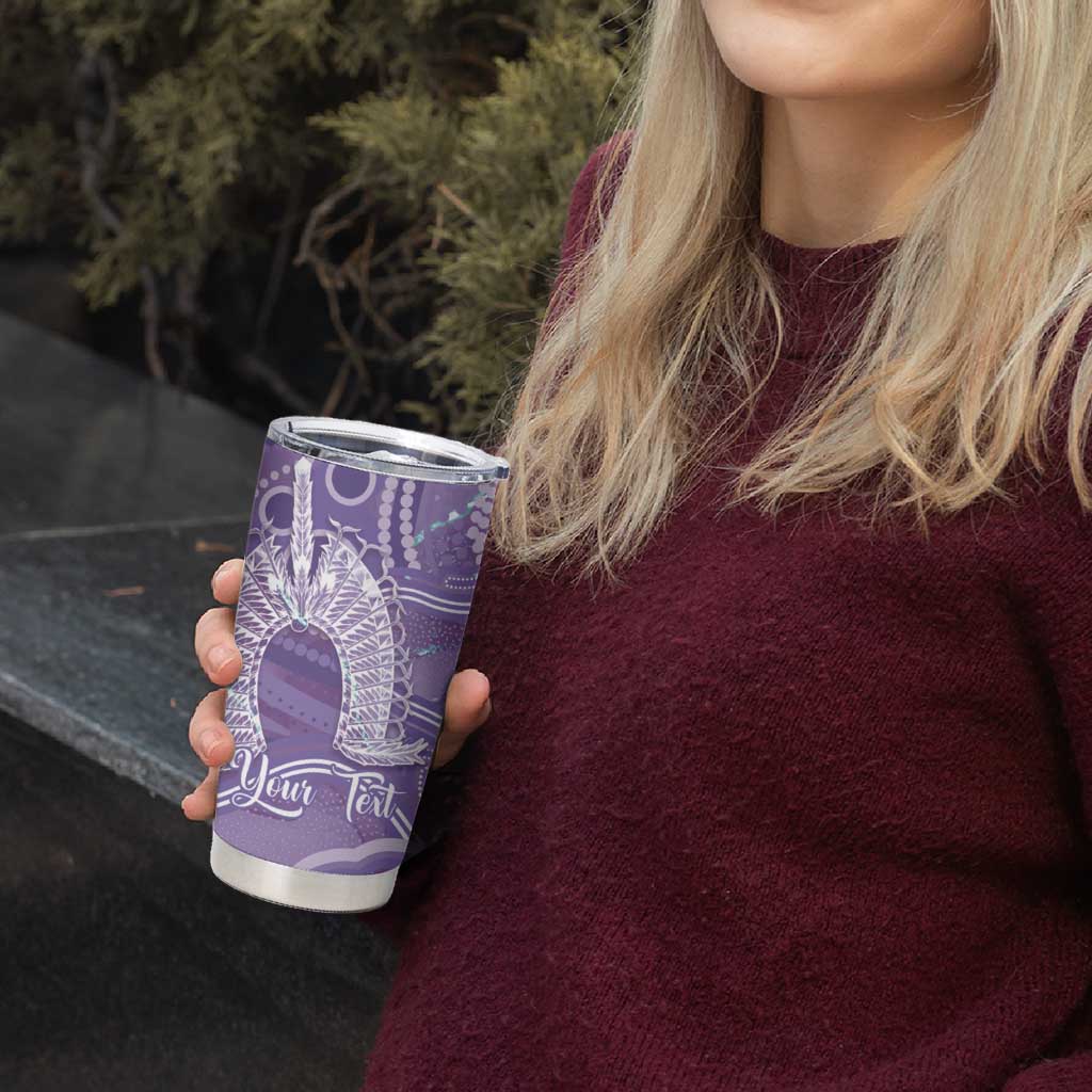 50 Years Deadly NAIDOC Week 2026 Personalised Tumbler Cup Dhari Purple Indigenous Art