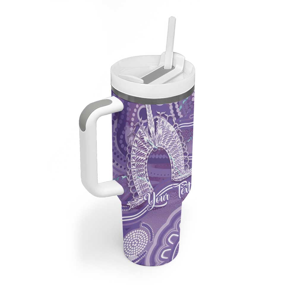 50 Years Deadly NAIDOC Week 2026 Personalised Tumbler With Handle Dhari Purple Indigenous Art