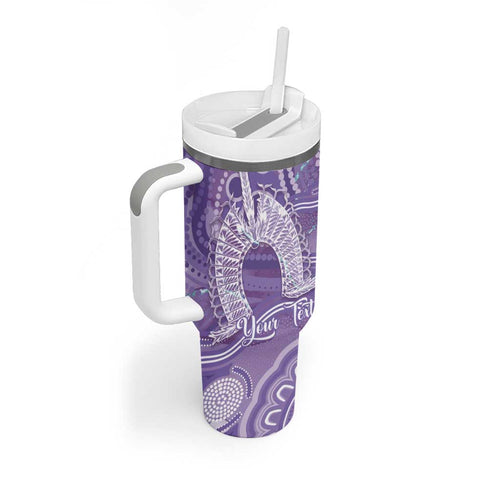 50 Years Deadly NAIDOC Week 2026 Personalised Tumbler With Handle Dhari Purple Indigenous Art