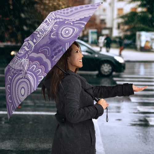 50 Years Deadly NAIDOC Week 2026 Personalised Umbrella Dhari Purple Indigenous Art