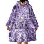 50 Years Deadly NAIDOC Week 2026 Personalised Wearable Blanket Hoodie Dhari Purple Indigenous Art