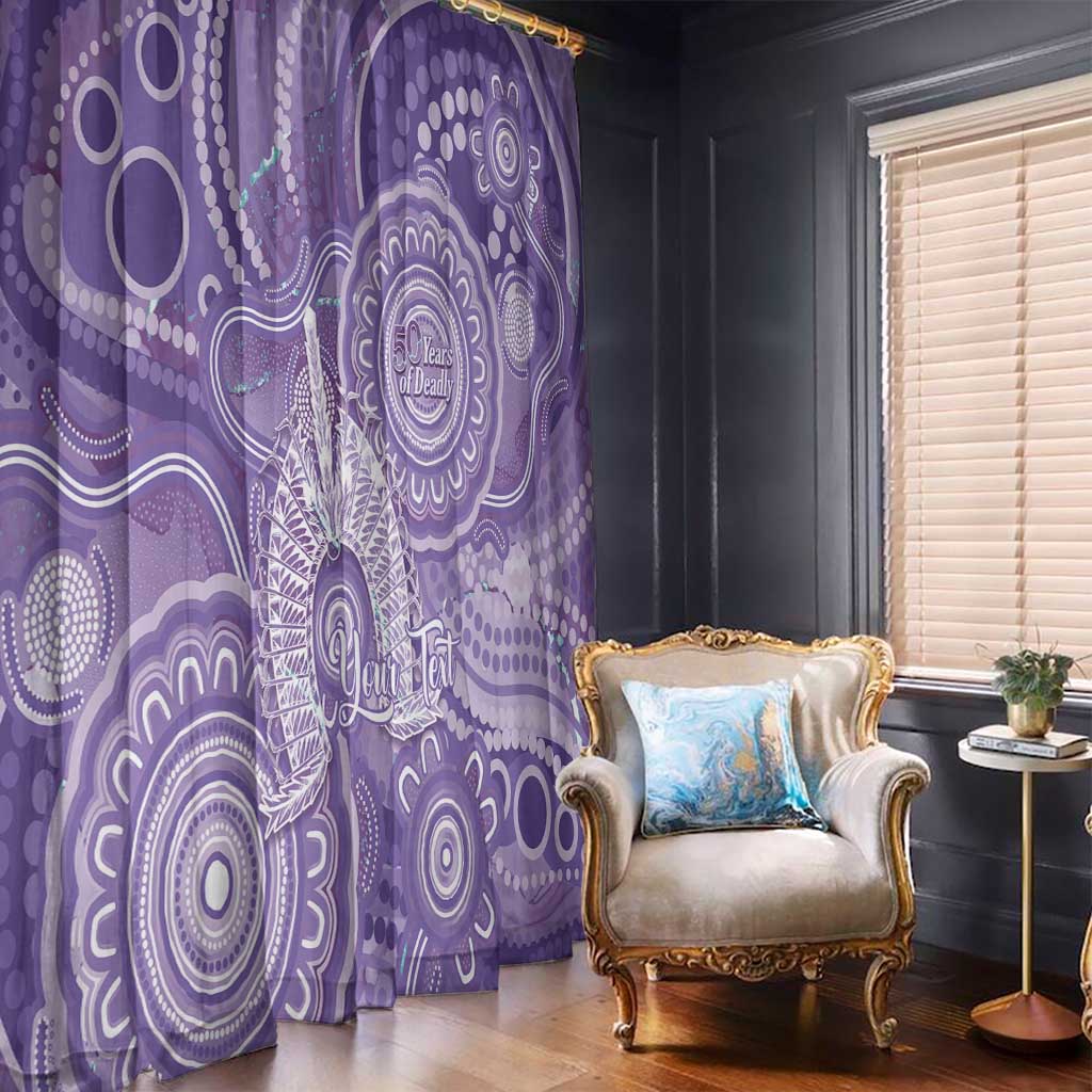 50 Years Deadly NAIDOC Week 2026 Personalised Window Curtain Dhari Purple Indigenous Art