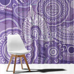 50 Years Deadly NAIDOC Week 2026 Personalised Window Curtain Dhari Purple Indigenous Art