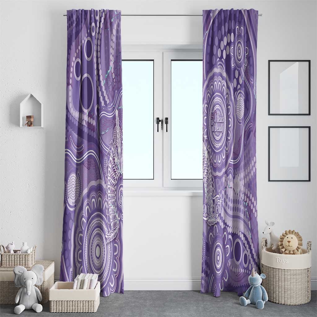 50 Years Deadly NAIDOC Week 2026 Personalised Window Curtain Dhari Purple Indigenous Art