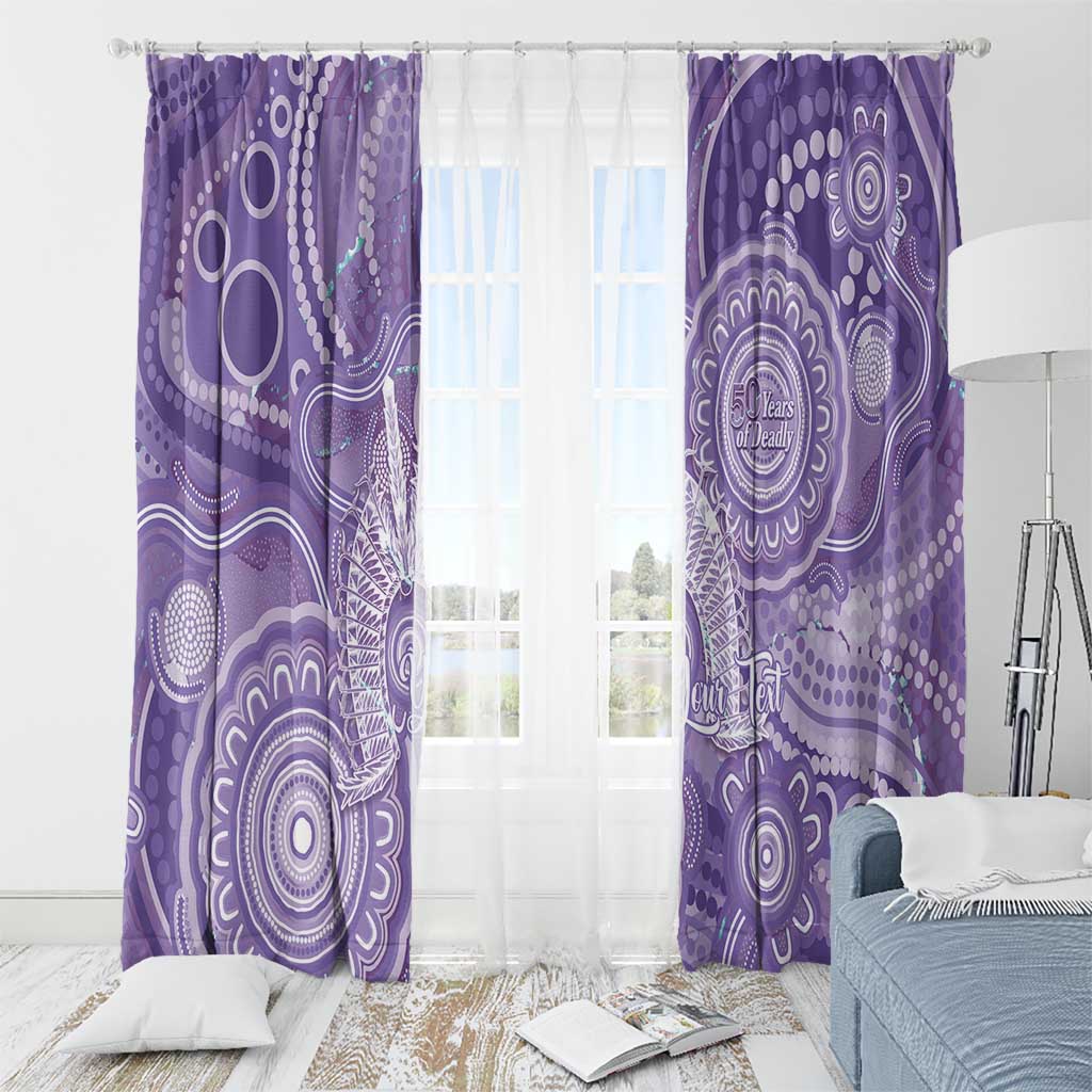 50 Years Deadly NAIDOC Week 2026 Personalised Window Curtain Dhari Purple Indigenous Art