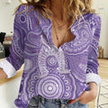 50 Years Deadly NAIDOC Week 2026 Personalised Women Casual Shirt Dhari Purple Indigenous Art