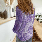 50 Years Deadly NAIDOC Week 2026 Personalised Women Casual Shirt Dhari Purple Indigenous Art