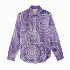 50 Years Deadly NAIDOC Week 2026 Personalised Women Casual Shirt Dhari Purple Indigenous Art