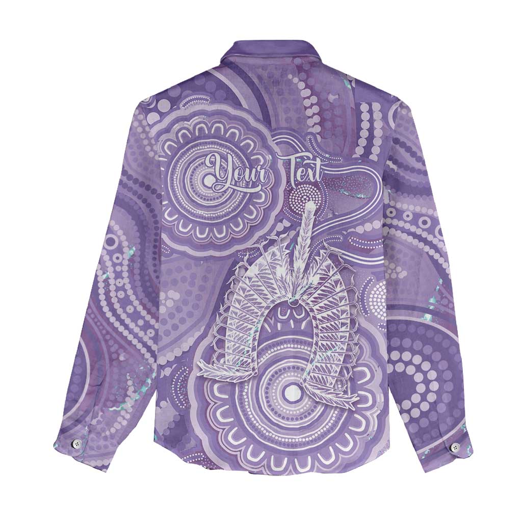 50 Years Deadly NAIDOC Week 2026 Personalised Women Casual Shirt Dhari Purple Indigenous Art