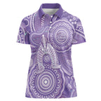 50 Years Deadly NAIDOC Week 2026 Personalised Women Polo Shirt Dhari Purple Indigenous Art