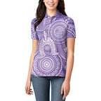50 Years Deadly NAIDOC Week 2026 Personalised Women Polo Shirt Dhari Purple Indigenous Art