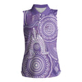 50 Years Deadly NAIDOC Week 2026 Personalised Women Sleeveless Polo Shirt Dhari Purple Indigenous Art