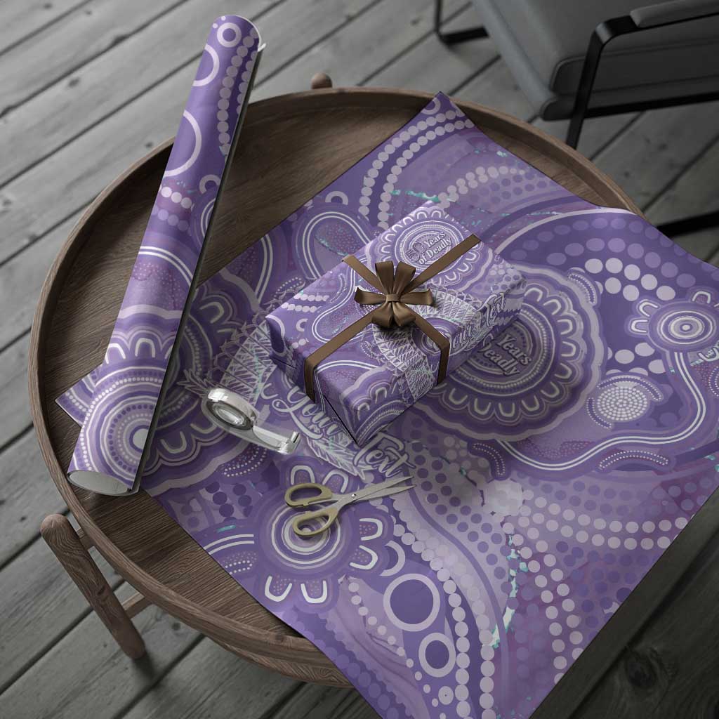 50 Years Deadly NAIDOC Week 2026 Personalised Wrapping Paper Dhari Purple Indigenous Art