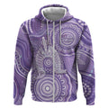 50 Years Deadly NAIDOC Week 2026 Personalised Zip Hoodie Dhari Purple Indigenous Art