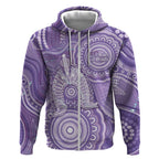 50 Years Deadly NAIDOC Week 2026 Personalised Zip Hoodie Dhari Purple Indigenous Art