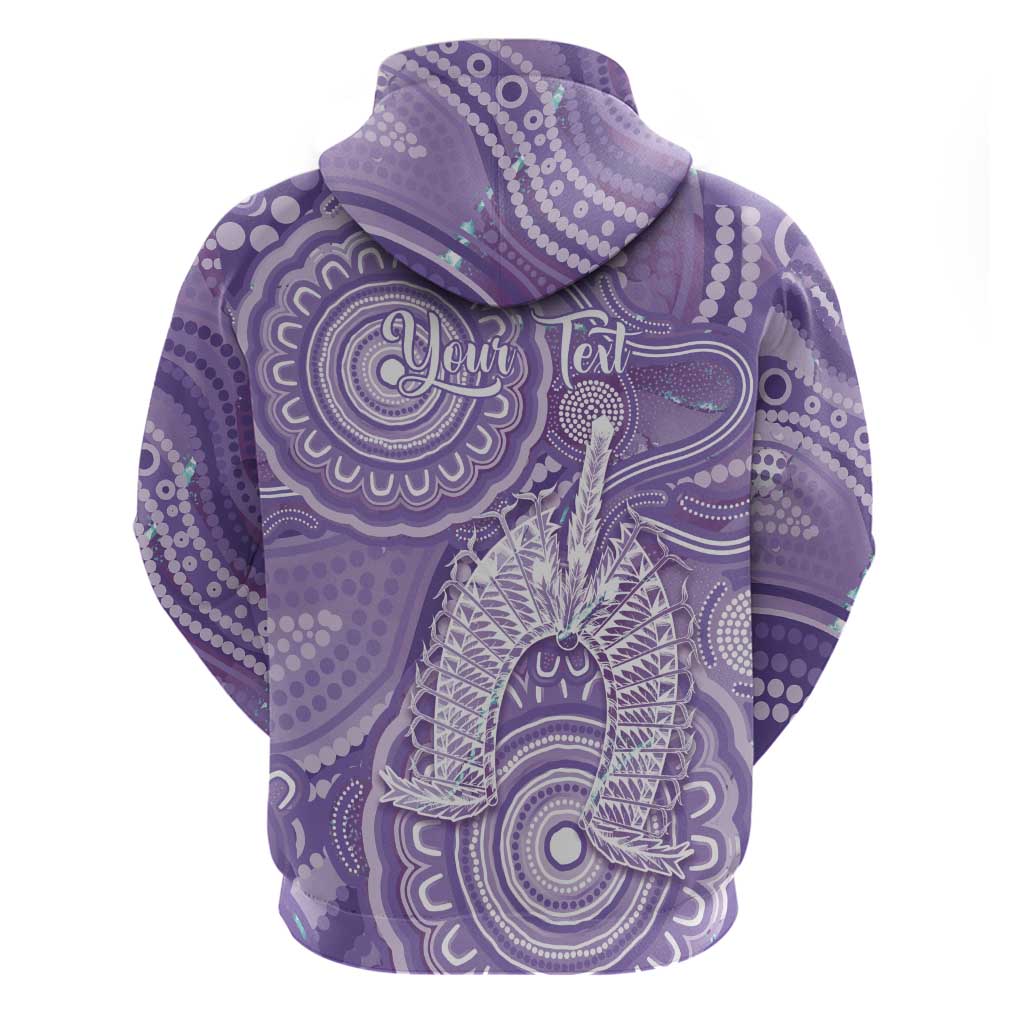 50 Years Deadly NAIDOC Week 2026 Personalised Zip Hoodie Dhari Purple Indigenous Art