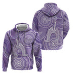 50 Years Deadly NAIDOC Week 2026 Personalised Zip Hoodie Dhari Purple Indigenous Art