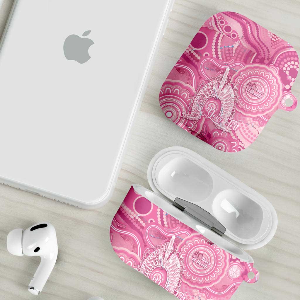 50 Years Deadly NAIDOC Week 2026 Personalised AirPods Case Dhari Pink Indigenous Art
