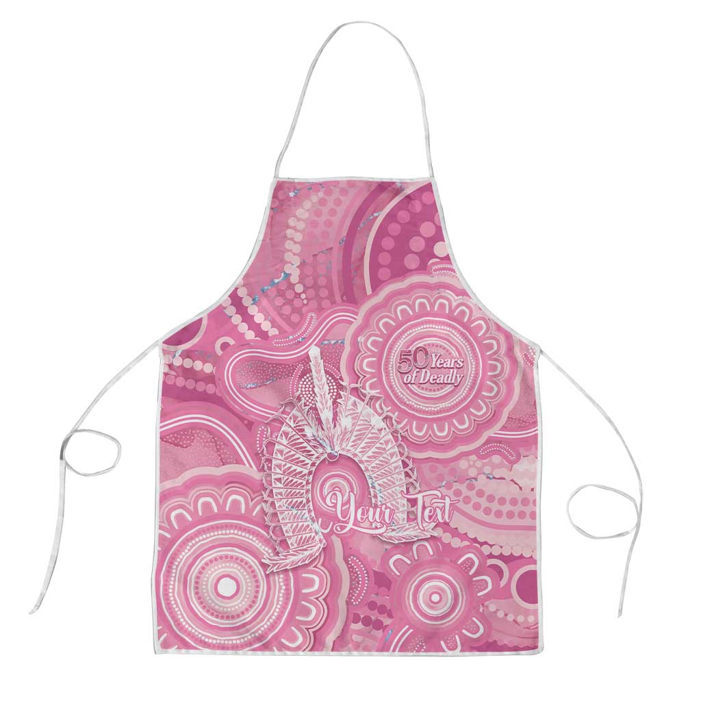 50 Years Deadly NAIDOC Week 2026 Personalised Apron Dhari Pink Indigenous Art