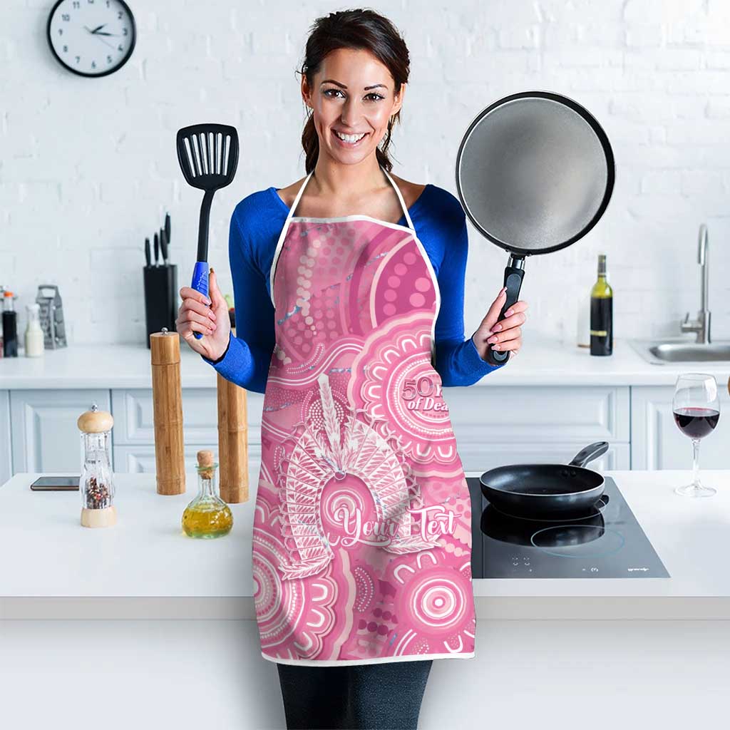 50 Years Deadly NAIDOC Week 2026 Personalised Apron Dhari Pink Indigenous Art