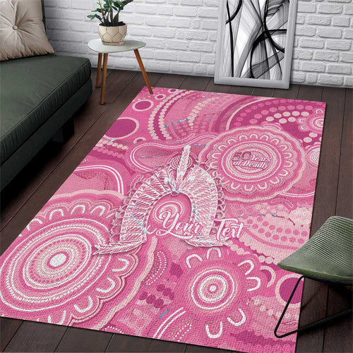 50 Years Deadly NAIDOC Week 2026 Personalised Area Rug Dhari Pink Indigenous Art