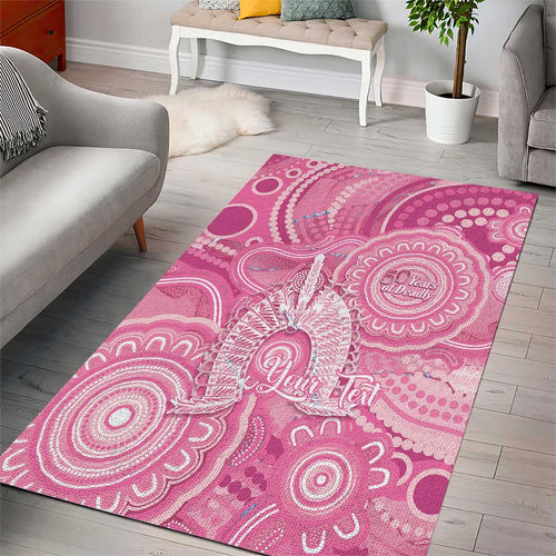 50 Years Deadly NAIDOC Week 2026 Personalised Area Rug Dhari Pink Indigenous Art