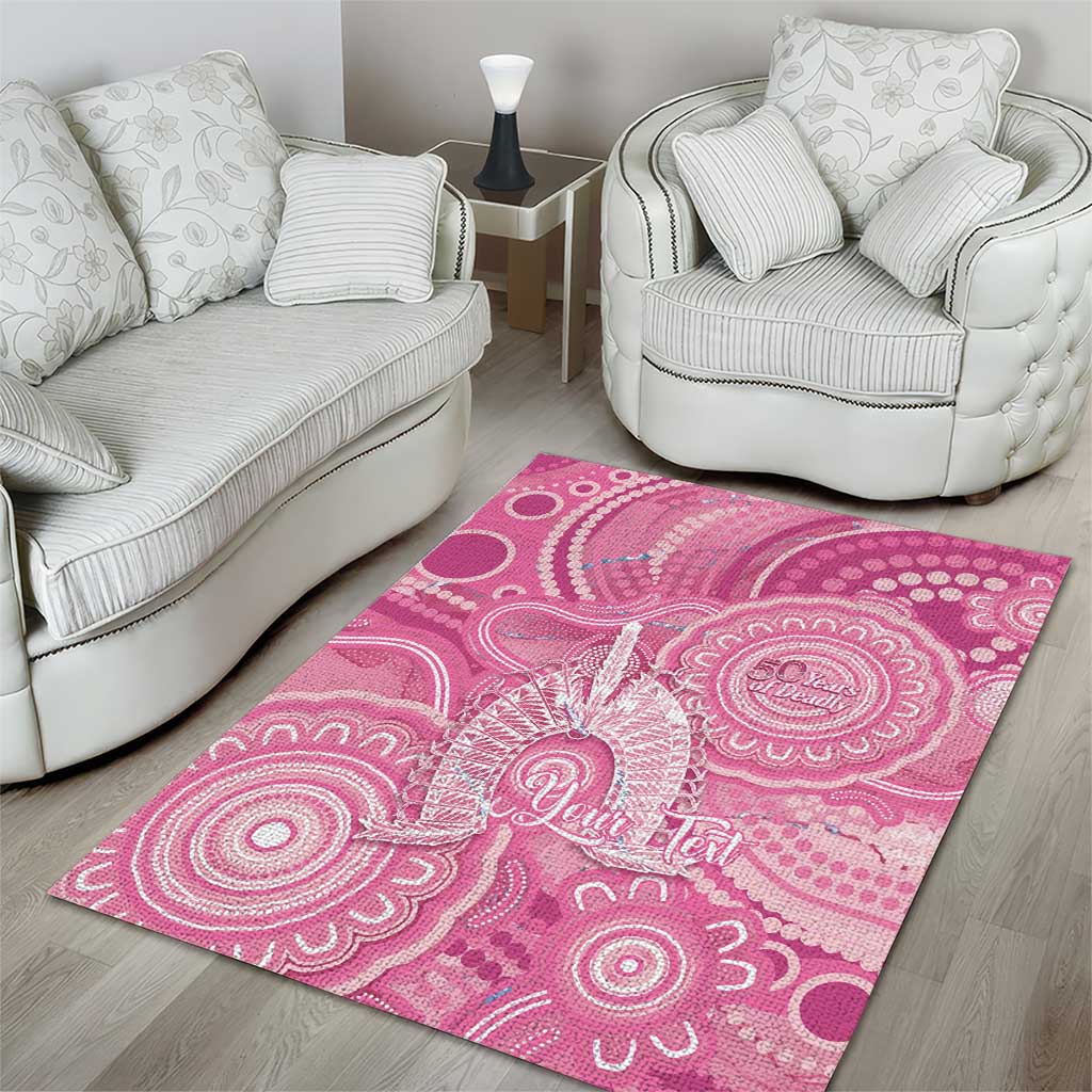 50 Years Deadly NAIDOC Week 2026 Personalised Area Rug Dhari Pink Indigenous Art