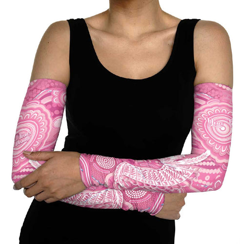 50 Years Deadly NAIDOC Week 2026 Personalised Arm Sleeves Dhari Pink Indigenous Art